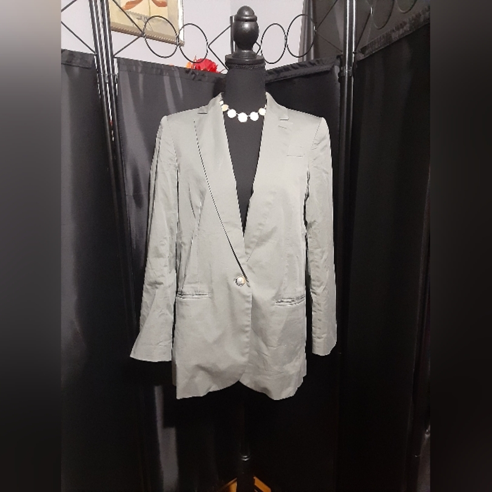 J. Crew Blazer  Classic Olive Green Button Up With Pockets Women's Size 6